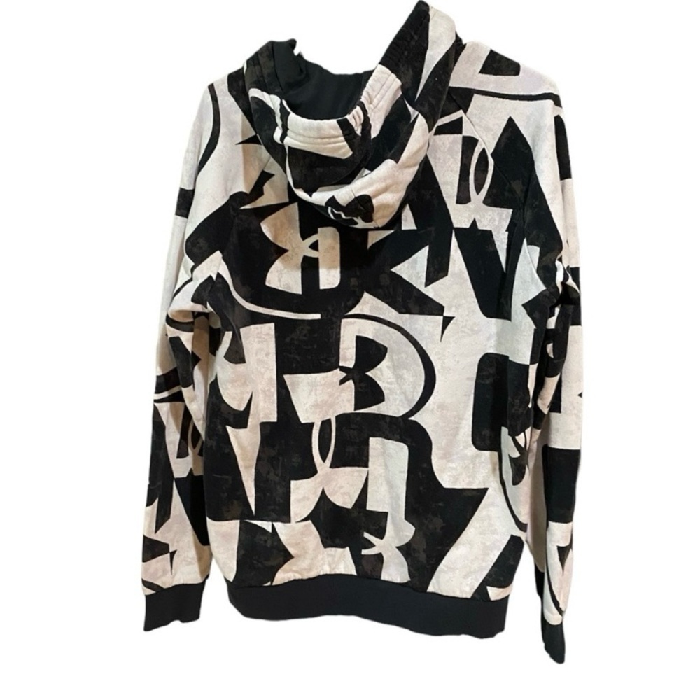 Under Armour Rival Fleece Macro Branded Black and White Graphic Hoodie s… - Picture 2 of 4